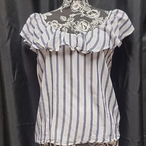 Striped Blue and White Women's Top